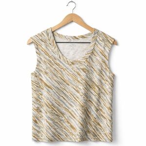 Banana Republic Gold, Gray, and Cream Tank Top (005)